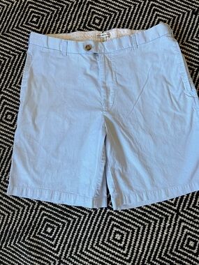 Peter Millar Light Blue Flat-Front Chino Shorts
